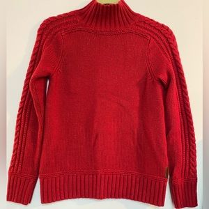 Roots red cable knit sweater size Xs